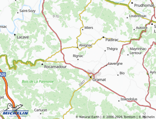 MICHELIN Rignac map - ViaMichelin