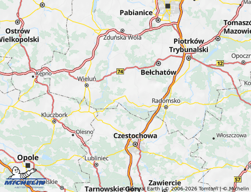 Carte MICHELIN Pajęczański - ViaMichelin