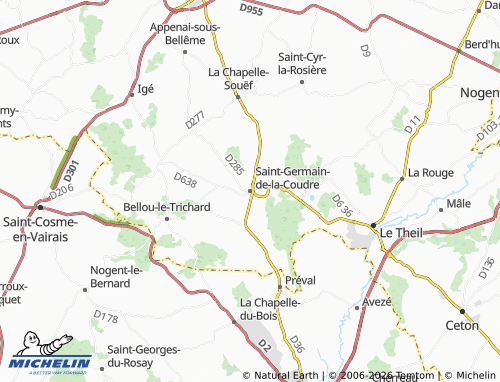 MICHELIN Saint-Germain-de-la-Coudre map - ViaMichelin