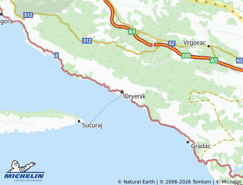 MICHELIN Drvenik map - ViaMichelin