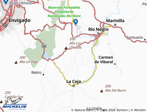 Carte MICHELIN Cabeceras de Llanogrande - ViaMichelin