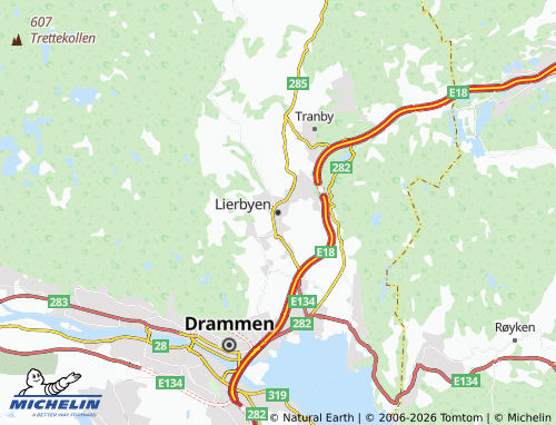 Mapa MICHELIN Lierbyen - ViaMichelin