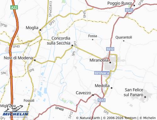 MICHELIN San Possidonio map - ViaMichelin