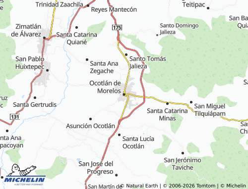Carte MICHELIN Ocotlán de Morelos - ViaMichelin