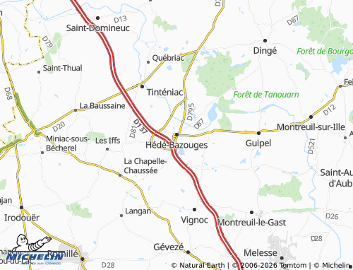 MICHELIN Hédé-Bazouges map - ViaMichelin