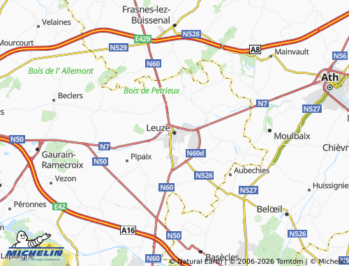 Mapa MICHELIN Leuze-en-Hainaut - ViaMichelin