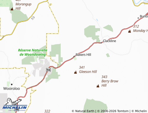 Mapa MICHELIN Bakers Hill - ViaMichelin