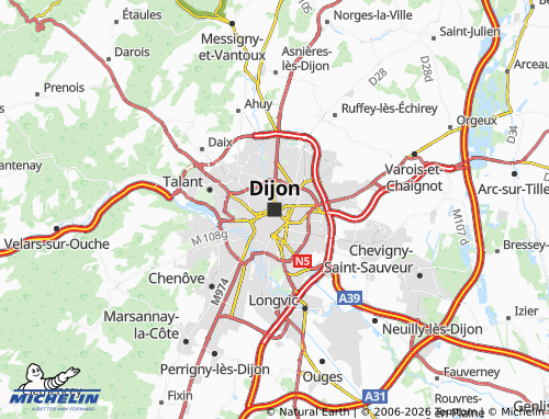 MICHELIN-Landkarte Dijon - ViaMichelin