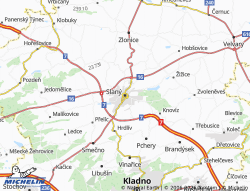 Mapa MICHELIN Slaný - ViaMichelin