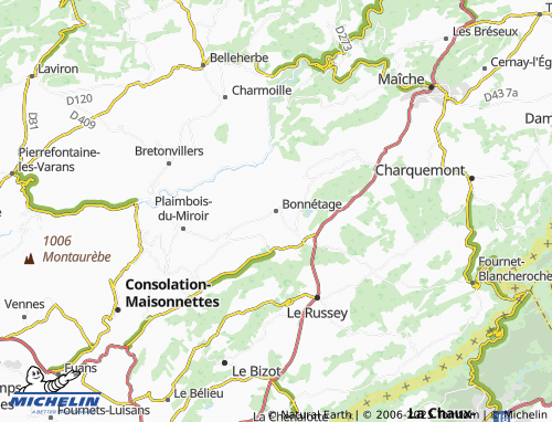 MICHELIN Bonnétage map - ViaMichelin