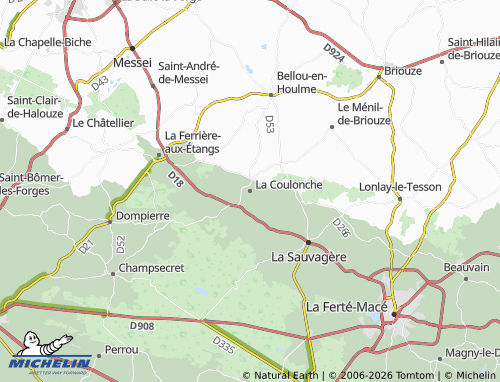 MICHELIN La Coulonche map - ViaMichelin
