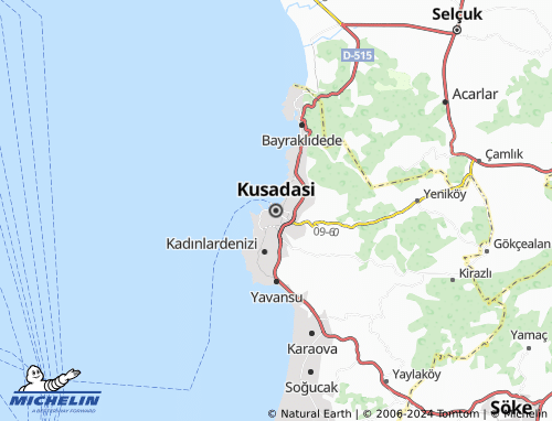 MICHELIN Kusadasi map - ViaMichelin