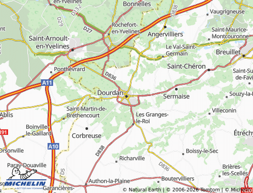 MICHELIN Dourdan map - ViaMichelin