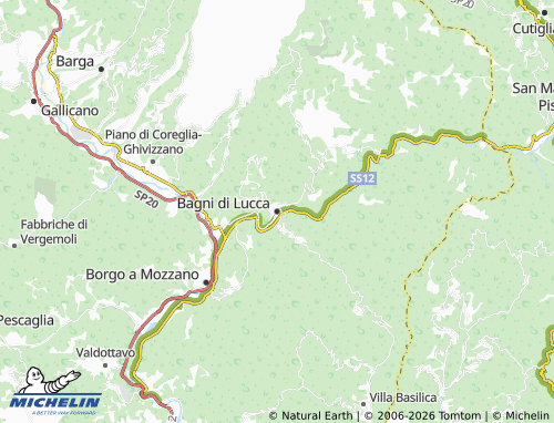 MICHELIN Bagni di Lucca map - ViaMichelin