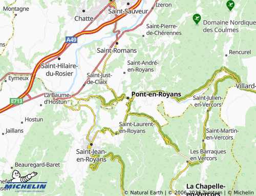 Kaart MICHELIN Pont-en-Royans - ViaMichelin