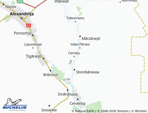 MICHELIN Cernetu map - ViaMichelin
