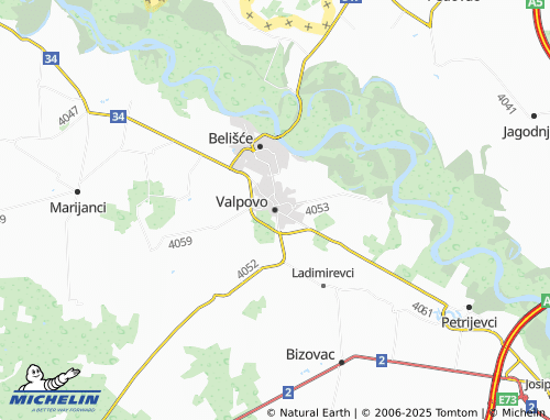 MICHELIN Valpovo map - ViaMichelin