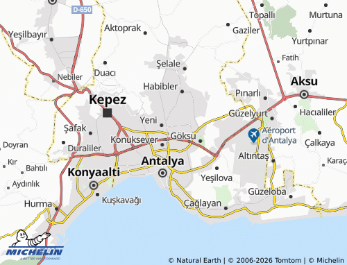 MICHELIN Teomanpaşa map - ViaMichelin