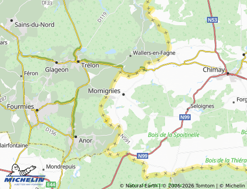 MICHELIN Momignies map - ViaMichelin