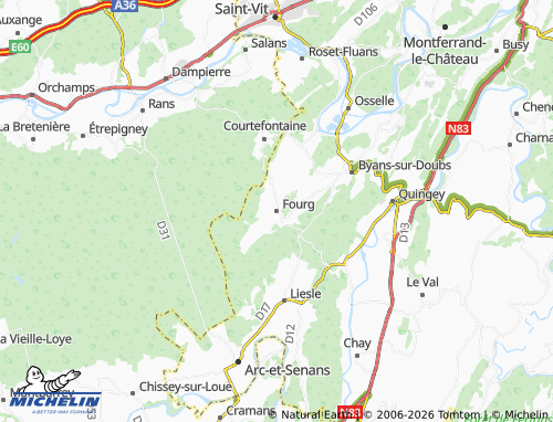 Mapa MICHELIN Fourg - ViaMichelin