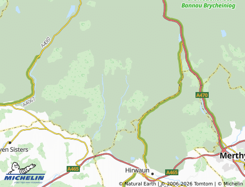 Mappa MICHELIN Ystradfellte - ViaMichelin