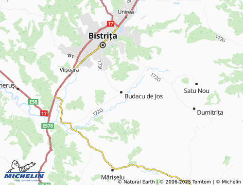 MICHELIN Budacu de Jos map - ViaMichelin