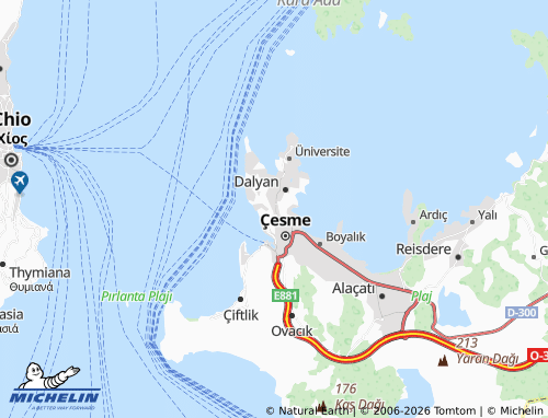 MICHELIN 16 Eylül map - ViaMichelin