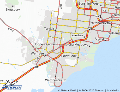 Mappa MICHELIN Hoppers Crossing - ViaMichelin