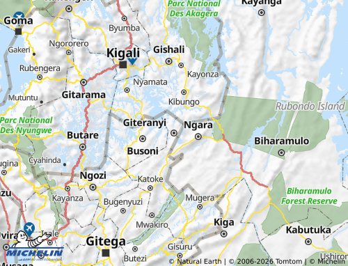 MICHELIN Giteranyi map - ViaMichelin