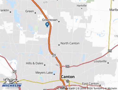 Carte MICHELIN North Canton - ViaMichelin