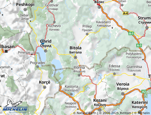 MICHELIN Pelagonia map - ViaMichelin