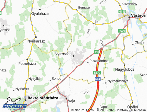 MICHELIN Nyírmada map - ViaMichelin