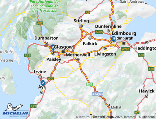 Mappa MICHELIN Lanarkshire Settentrionale - ViaMichelin