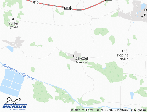 Carte MICHELIN Zakozel' - ViaMichelin
