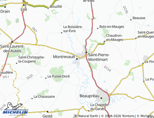 MICHELIN Montrevault-sur-Èvre map - ViaMichelin