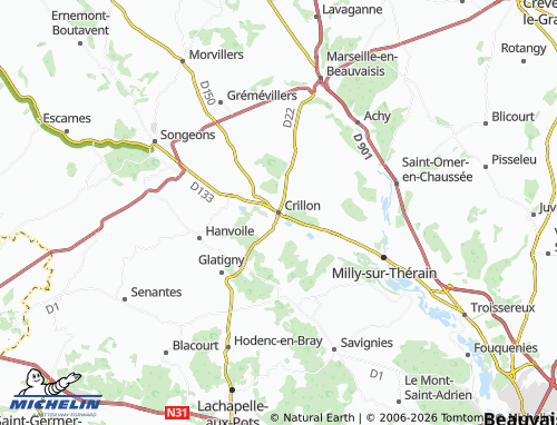 MICHELIN Crillon map - ViaMichelin