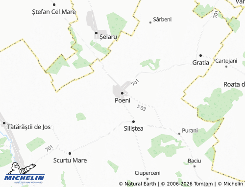MICHELIN Poeni map - ViaMichelin