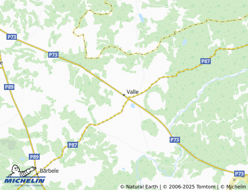 MICHELIN Valles pagasts map - ViaMichelin