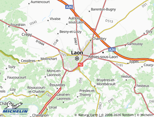 MICHELIN Laon map - ViaMichelin