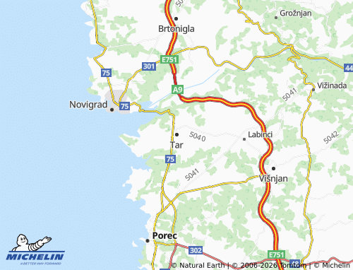Kaart MICHELIN Tar-Vabriga - ViaMichelin