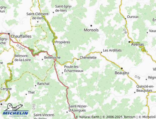 MICHELIN Chénelette map - ViaMichelin