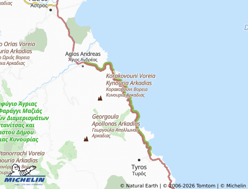 MICHELIN Kryoneri map - ViaMichelin