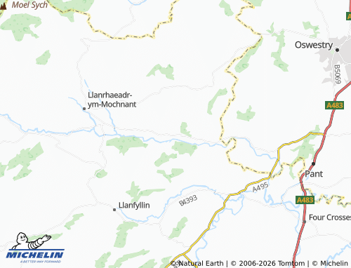 Mappa MICHELIN Llangedwyn - ViaMichelin