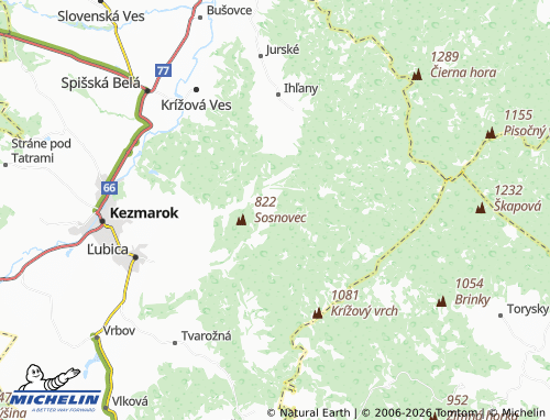 MICHELIN Javorina map - ViaMichelin