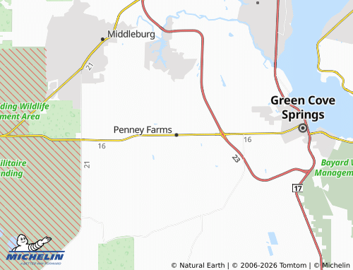 Mapa MICHELIN Penney Farms - ViaMichelin
