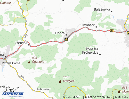 MICHELIN Jurków map - ViaMichelin