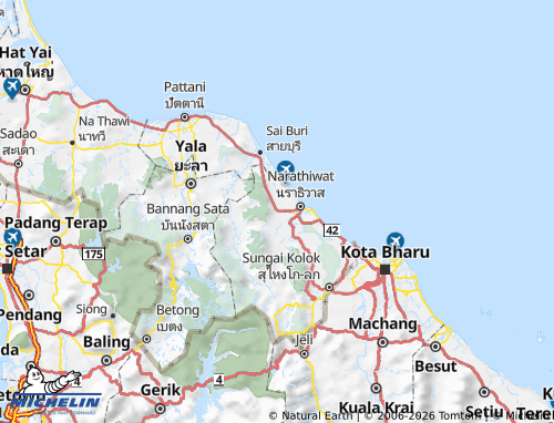 MICHELIN Amphoe Yi-ngo map - ViaMichelin
