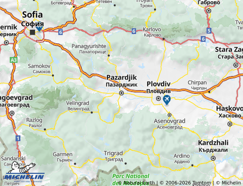 MICHELIN-Landkarte Pazardzhik - ViaMichelin