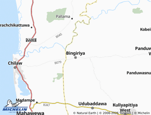 MICHELIN Bingiriya map - ViaMichelin