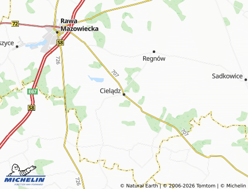 Mapa MICHELIN Cielądz - ViaMichelin